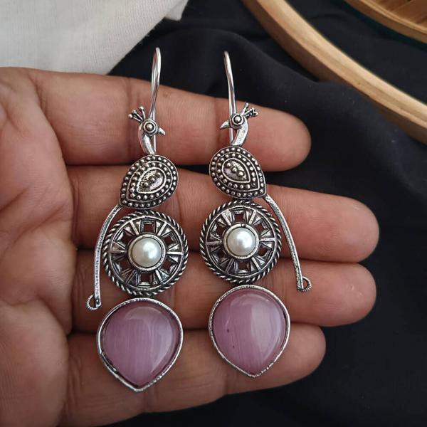 Peacock Pearl Hoops